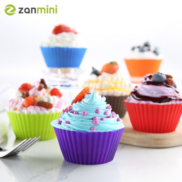 Zanmini ZETC24 Ensemble de 24 Moules de Tasse de Gâteau - coloré 