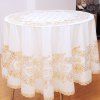 PVC nappe blanche de nappe ronde d'hôtel de nappe blanche de dentelle imperméable de nappe blanche - Or 150*225 RECTANGULAR