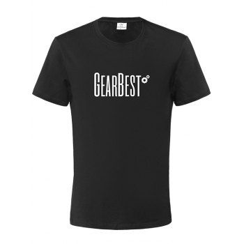 

Gearbest Men Crew Neck Breathable Cotton Short Sleeve T-shirt, Black