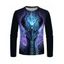T-shirt Décontracté à Imprimé Galaxie Totem Bête à Manches Longues à Col Rond - multicolor 3XL