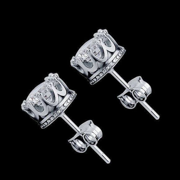 Boucles d'Oreilles de Soirée Décontractées avec Cristal - Argent 