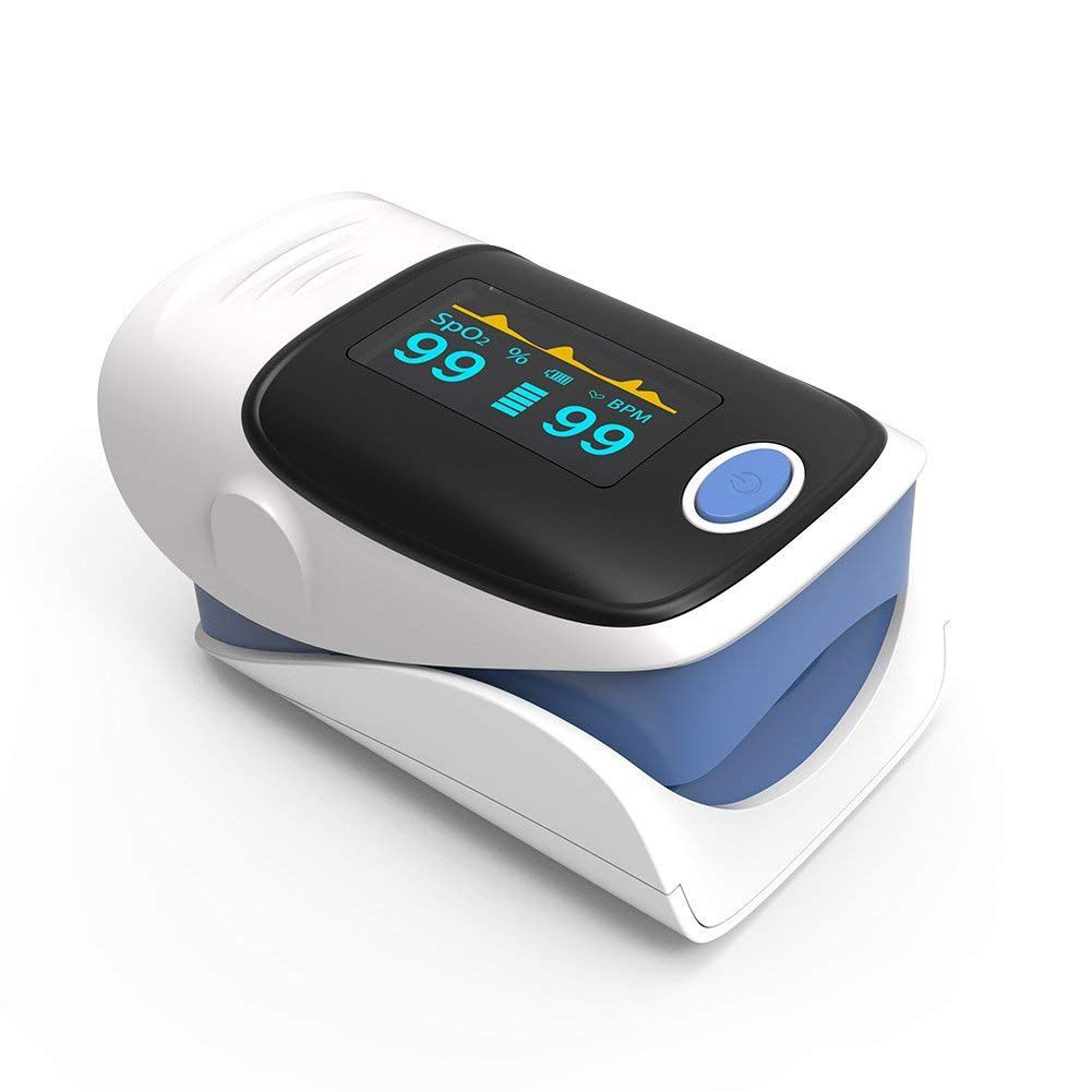 

RZ001 Finger Oximeter OLED Fingertip Blood Oxygen Meter SpO2 Pulse Heart Rate Monitor, Light sky blue
