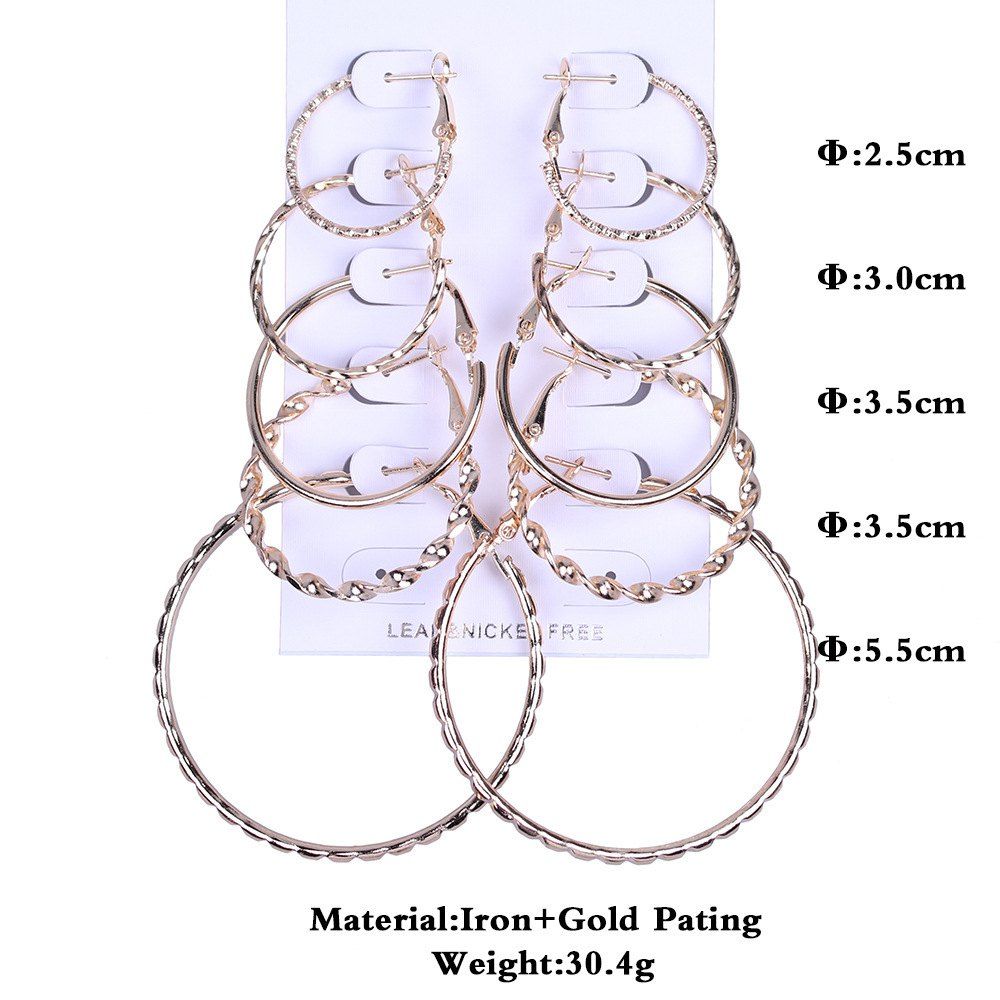 

Fashion Women Hoop Earrings Set Party Jewerly Set Jewerly Gift Big Hoop Earrings 14k Gold Earrings Women Girls Wedding Party Jewelery, #003