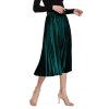 Womens Velvet Sunray Pleats A Line Elegant Skirt - Vert profond M