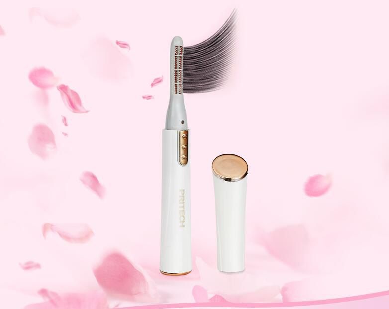 

Latest Portable Pen Style Electric Heated Makeup Eye Lashes Long Lasting Curler, Golden brown