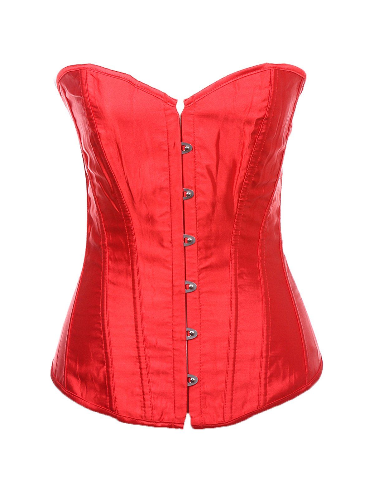 

Women Boned Corset Sexy Overbust Bustier Bodyshaper Top, Red