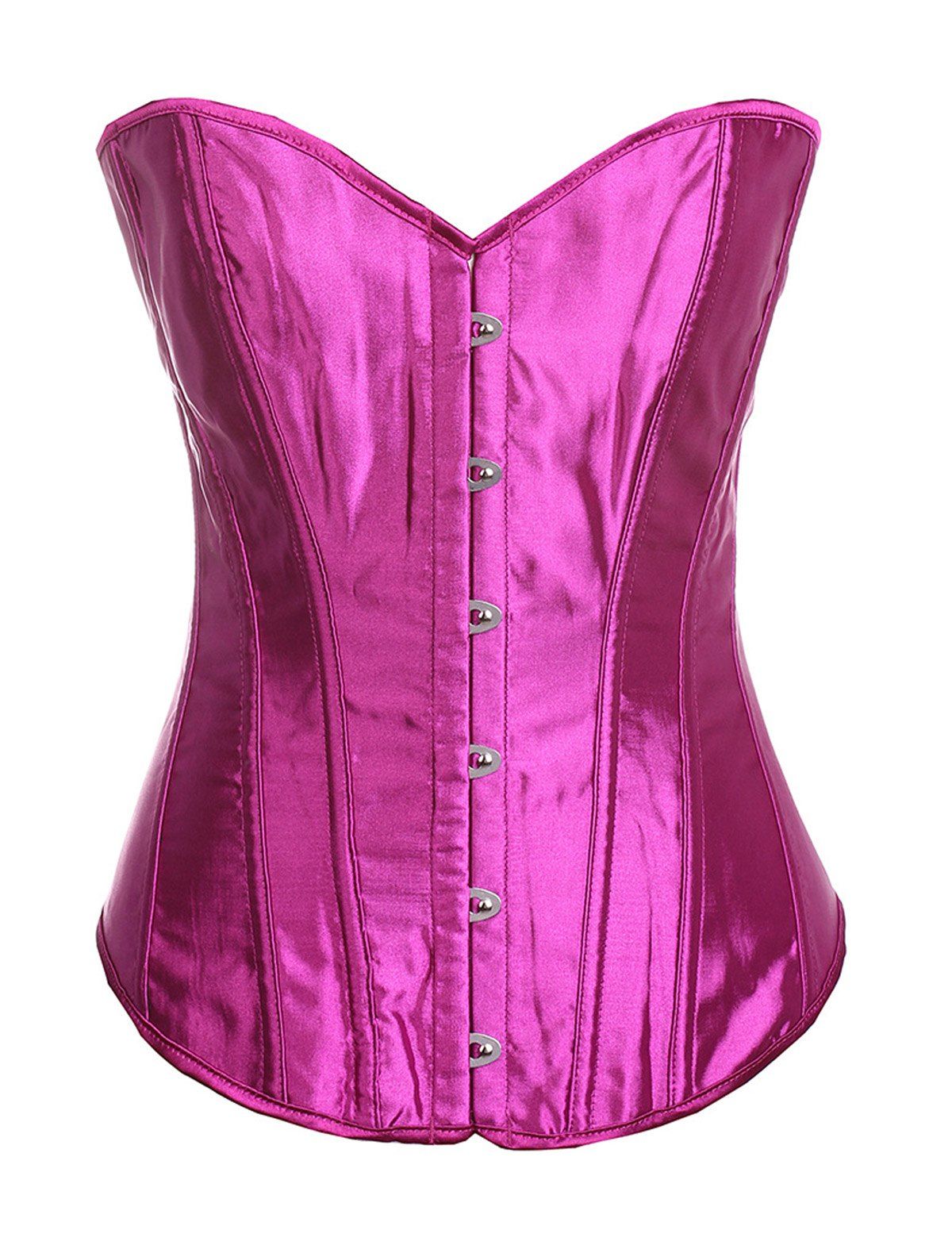 

Women Boned Corset Sexy Overbust Bustier Bodyshaper Top, Rose red