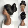 Women Long Ponytails Straight Lace Frontal Synthetic Wig - Noir 