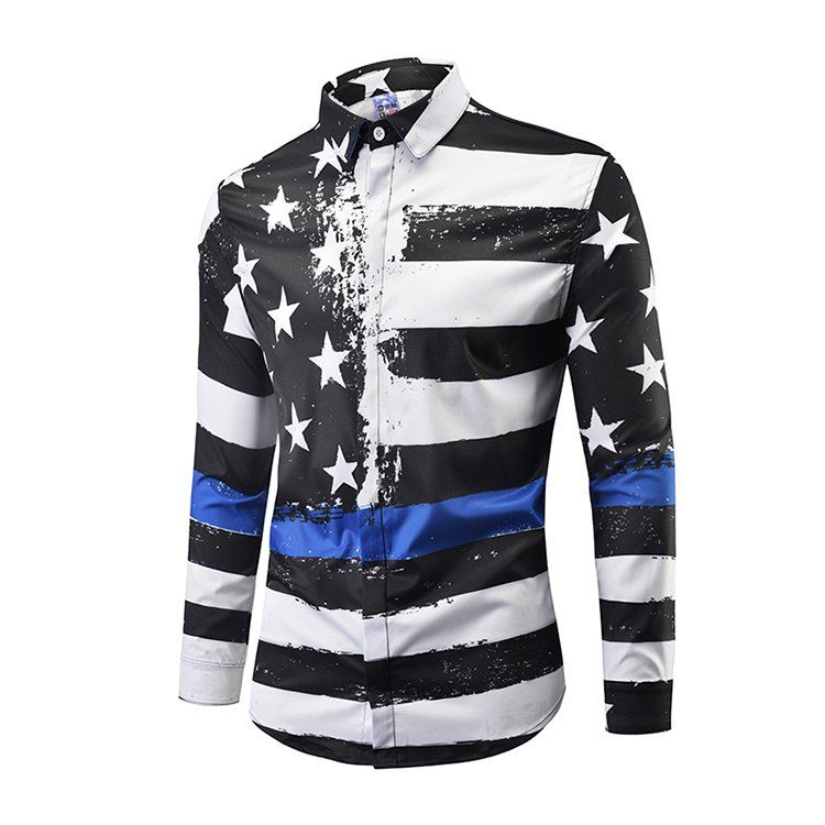 

Fashion Leisure Men Ink-jet Digital Printing Long-sleeved Shirt CXCY807008#, #004