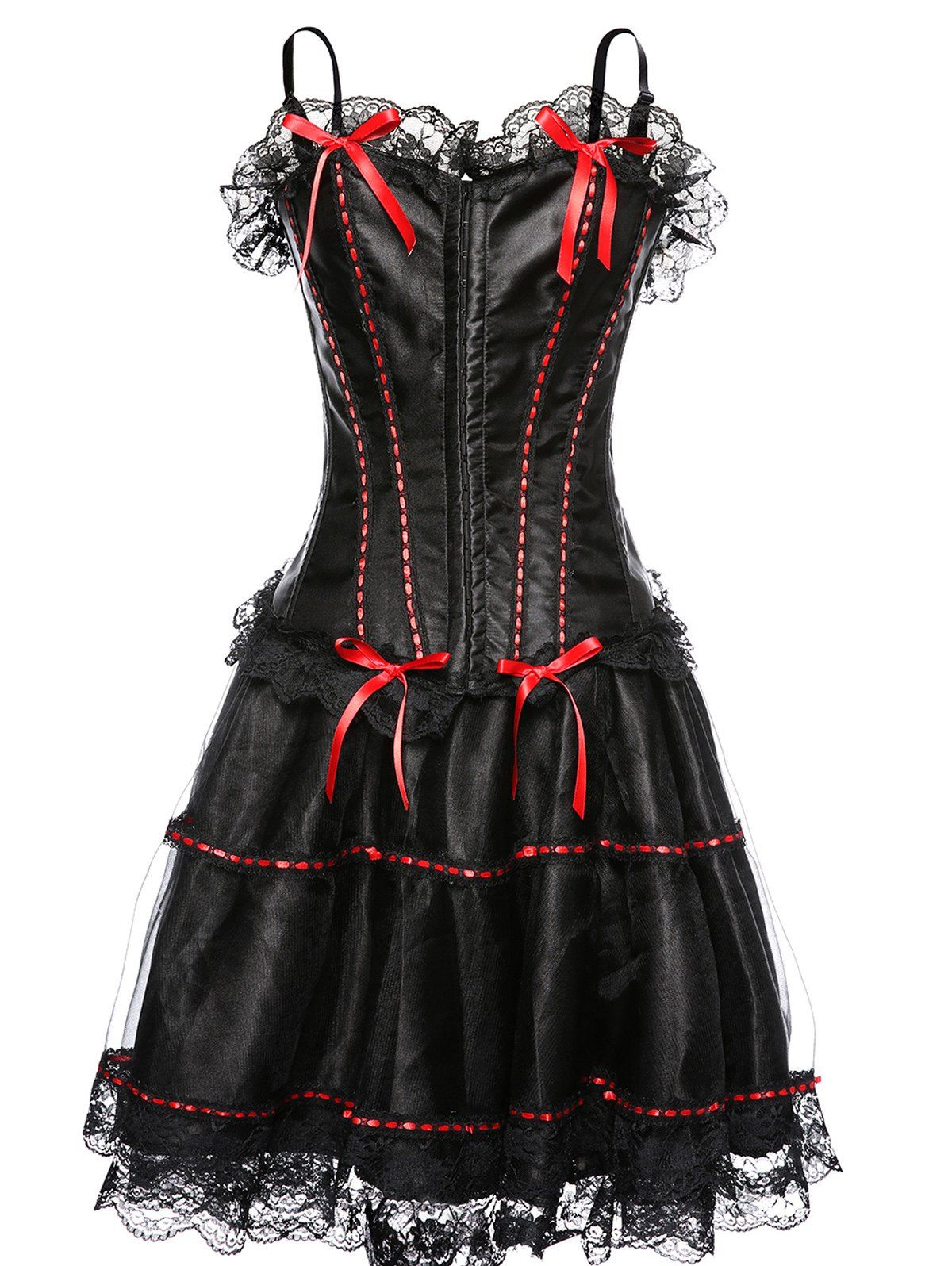 

Plus Size Gothic Lace Corset Skirt, Red