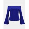 Women's Dew Shouleder With Horn Sleeve Tops - Bleu M