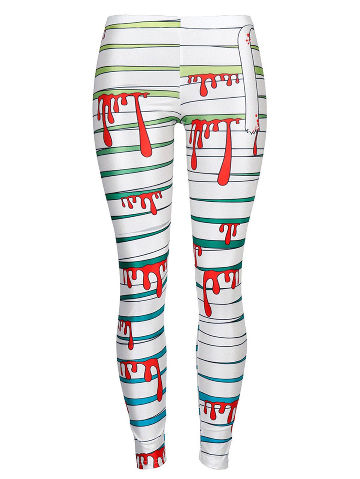 

Womens Leggings Graphic Print Tights Holiday Elastic Pants, White