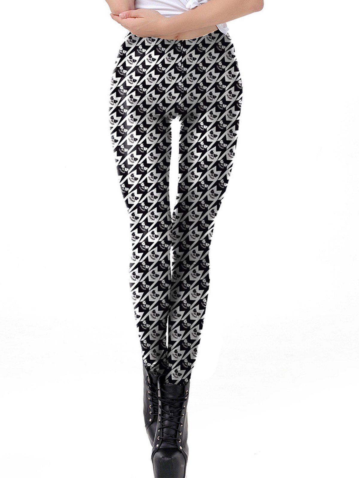 

Womens Leggings Graphic Print Tights Holiday Elastic Pants, Black