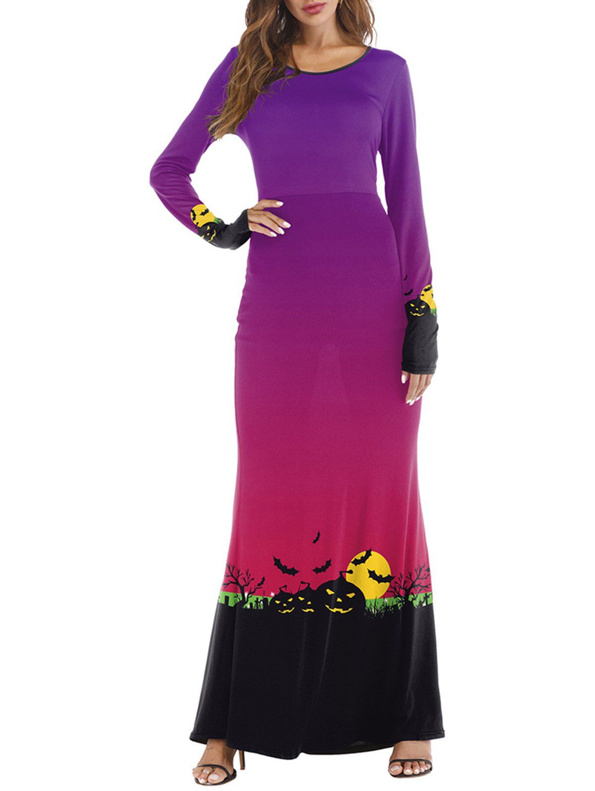 

Womens Halloween Day Costume Funny Cosplay Maxi Dress, Red