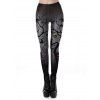 Womens Casual Pattern Ankle Length Elastic Tights Leggings - Gris L