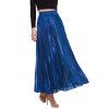 Womens Lurex Sunray Pleats A Line Skirt - Bleu Royal XL