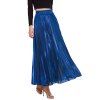 Womens Lurex Sunray Pleats A Line Skirt - Bleu Royal M