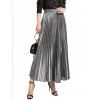 Womens Lurex Sunray Pleats A Line Skirt - Argent M