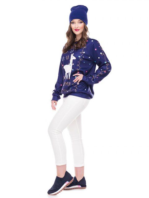 Unisex Funny 3D Print Christmas Sweatshirts - BLUE L