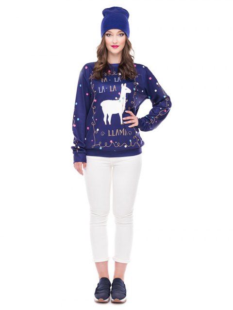 Unisex Funny 3D Print Christmas Sweatshirts - BLUE L