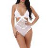 Backless See Through Lingerie Babydoll - Blanc S