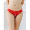 Sexy See Through Panties Crotch Transparent Temptation Lace T-pants Underwear - Rouge ONE SIZE