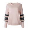 Womens Casual Sweatshirt Winter  Tassel Jumper Coat Pullover Shirt - Rose clair M
