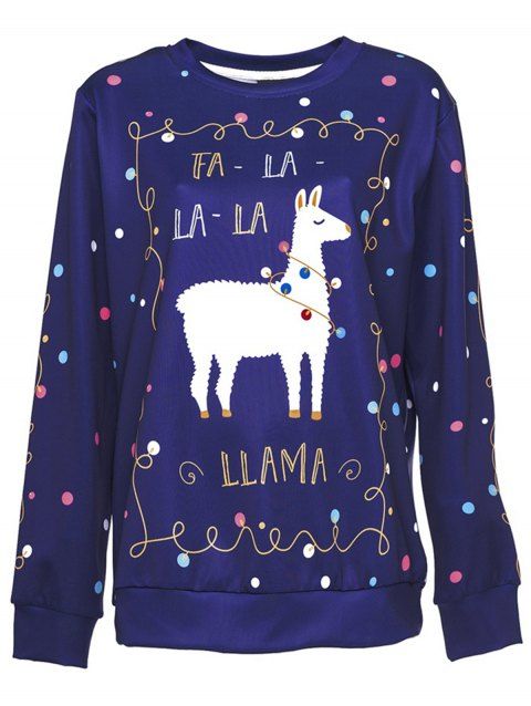 Unisex Funny 3D Print Christmas Sweatshirts - BLUE L