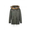 Casual Parka Coats Military Faux Fur Hooded Trench Jackets - Vert Armée M