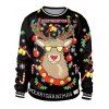 Unisex Funny 3D Graphic Print Reindeer Christmas  Sweatshirt - Noir L