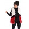 Women  Winter Fur Shawl Cape  Overcoat Vest Fur Coat - Rouge M