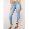 Womens Casual Trendy Pencil Stretch Skinny Jeans - BLUE L