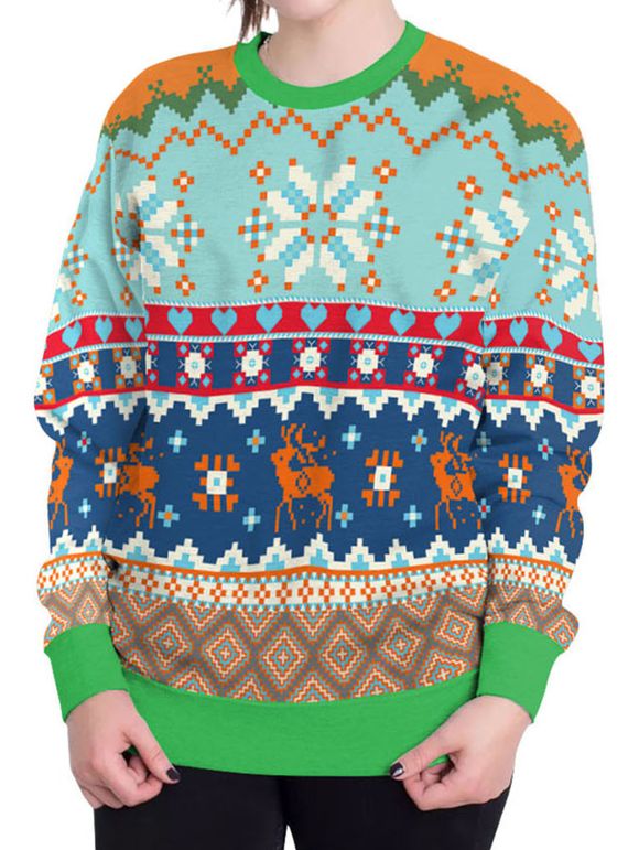 Merry Christmas Sweatshirt Couple Hoodies Sweater Lovers Clothing - Vert XL
