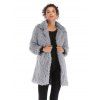 Fluffy Lapel Long Coat 5912 - Gris L