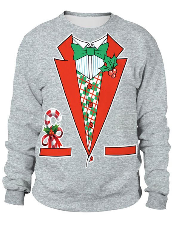Strange Merry Christmas Ugly Holiday Crewneck Sweatshirt - Gris L