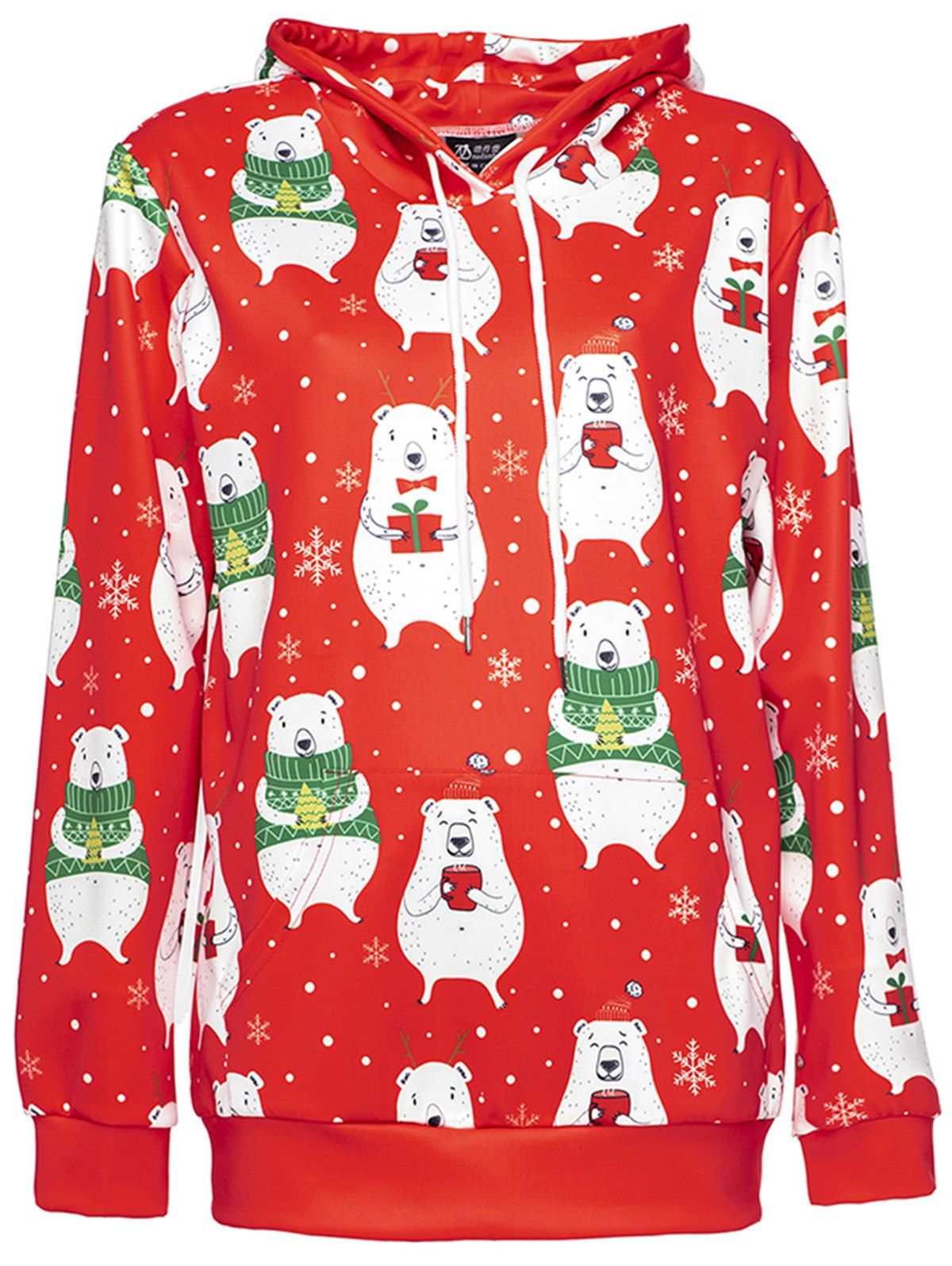 

Unisex Clothing New Fashion Hooded Christmas Digital Printing, Red