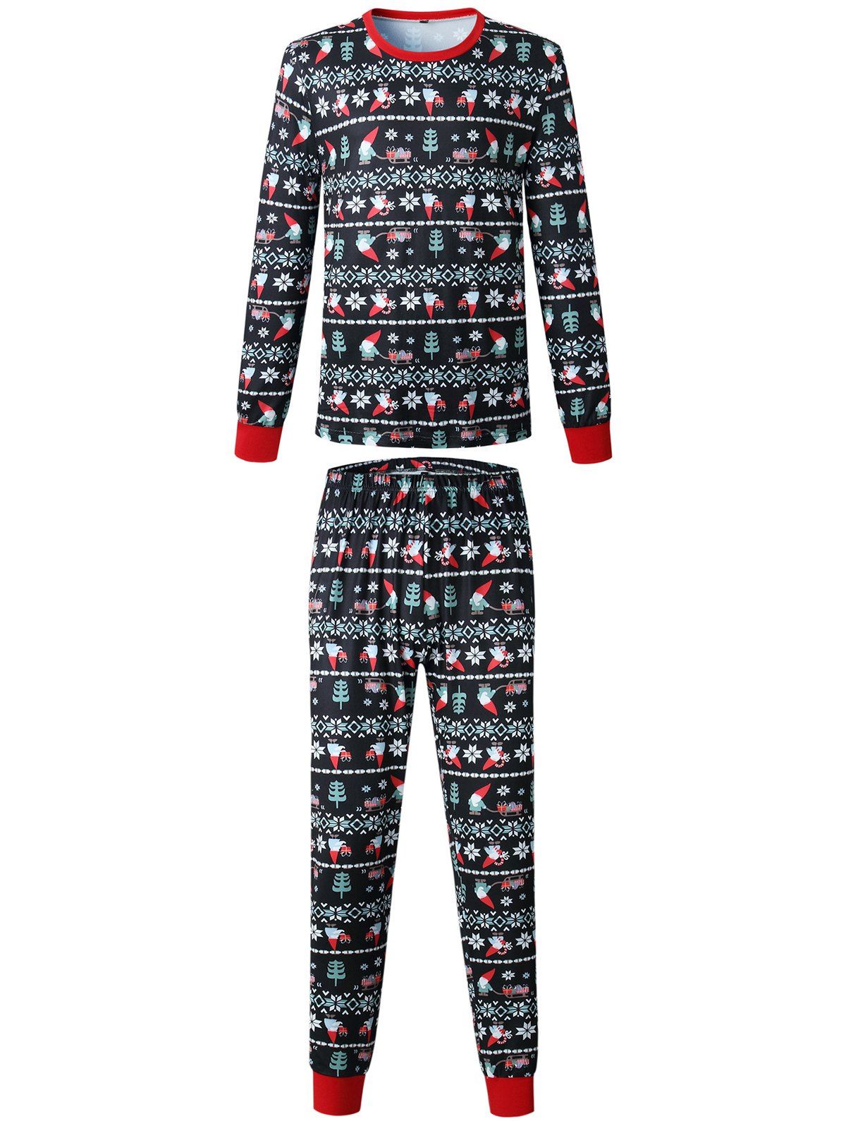 

Christmas Print Family Pajama Sets Parent-Child Home Suit Pyjamas, Black