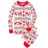 Christmas  Casual Flower Print Family Pajama Sets - Blanc DAD XL