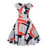 New Women's Vintage 50s 60s Printing Retro Rockabilly Pinup Housewife Party Swing Dress - Rouge 2XL