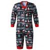 Christmas Print Family Pajama Sets Parent-Child Home Suit Pyjamas - Noir BABY 12M