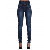 Women  High Waisted Stretch Skinny Denim Jeans - Bleu profond S
