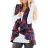Plaid Lapel Sleeveless Cape Woolen Vests Coat - 001 M