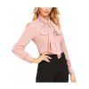 Women Fashion Long Sleeve Chiffon Blouse  T-Shirt - Rose XL