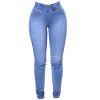 Women Fashion Slim Fit Stretchy Skinny Jeans - Bleu clair 3XL
