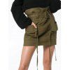 Women Fashion  Skirts with Belt comfortable Pencil Skirt - Vert Armée M