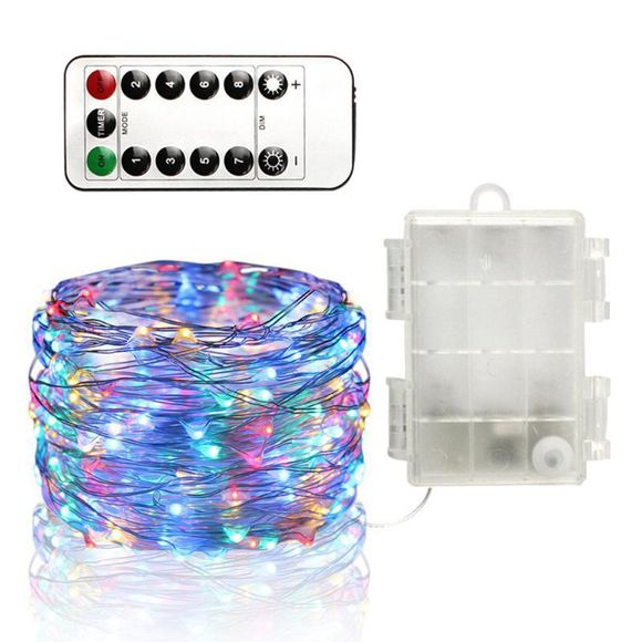 5M/10M 100 Led Fairy Lights 8 Flashing Modes Battery Operated With Remote Control Timer Waterproof Copper Wire Twinkle String Lights For Bedroom Indoor Christmas Decoration - multicolor B 10M 100LED