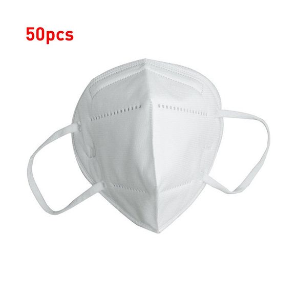 Haute-Fermé Anti-poussière KN95 Masques de Protection Professionnels pour Glisser et Confortable Boucle d'Oreille Élastique - Blanc 50PCS