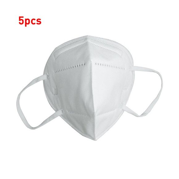Haute-Fermé Anti-poussière KN95 Masques de Protection Professionnels pour Glisser et Confortable Boucle d'Oreille Élastique - Blanc 5PCS