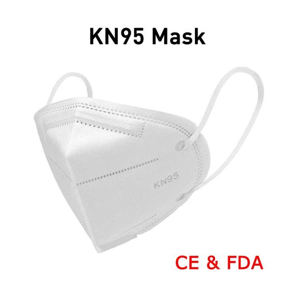 Haute-Fermé Anti-poussière KN95 Masques de Protection Professionnels pour Glisser et Confortable Boucle d'Oreille Élastique - Blanc 10PCS