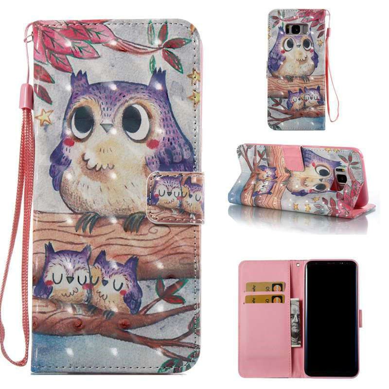 

Purple Owl 3D Painted PU Phone Case for Samsung Galaxy S8 Plus, Colormix